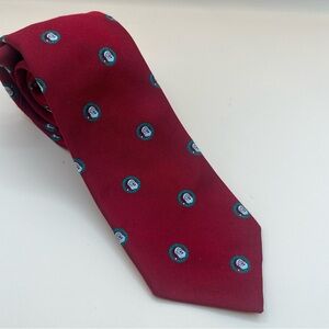 Jacobs Roberts Silk Tie Red Santa Motif Men’s One Size Vintage Holiday